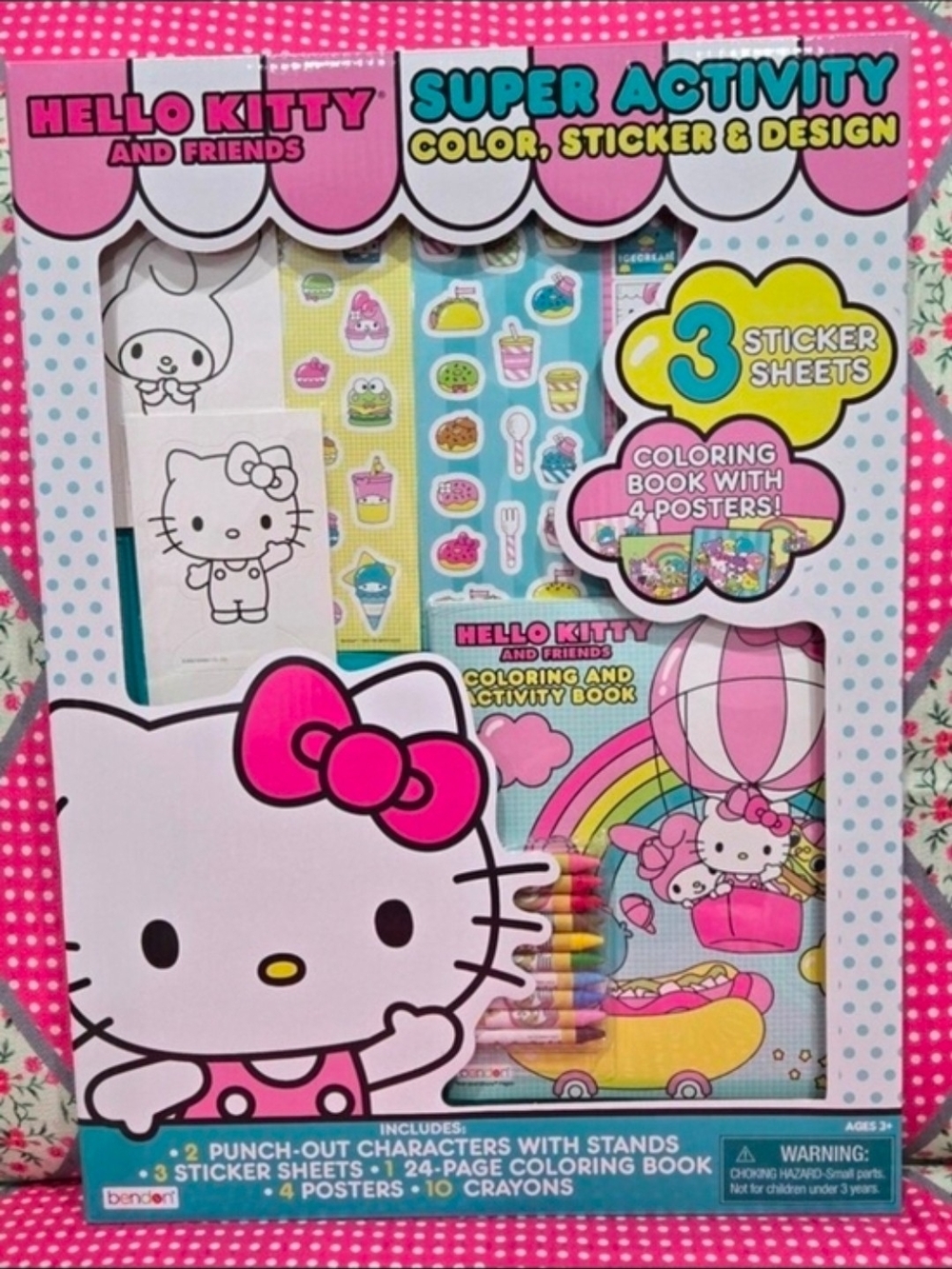 Hello Kitty New Super Activity Coloring & Sticker Set - Pink NEW